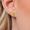 thumbnail image 3 of Gem Stone King 14K Yellow Gold Yellow Citrine Double Notch Stud Earrings | 2.60 Cttw | Gemstone November Birthstone | Oval 8X6MM | Gold Earrings for Women Men, 3 of 6