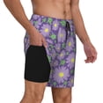thumbnail image 2 of Kdxio Daisies Flowers Print Men's Swim Trunks with Compression Liner 7 Inch Inseam Quick Dry Swim Shorts, 2 of 7