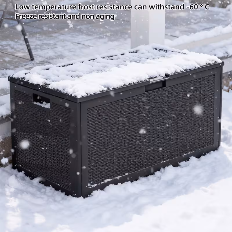 100-Gallon Waterproof Lockable Resin Deck Box, Indoor and Outdoor Storage for Patio Cushions, Pool, Garden and Yard Furniture