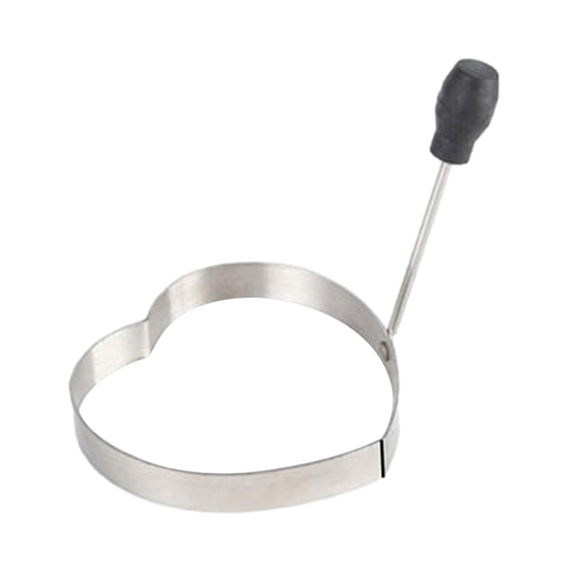 Anillos para freír huevos con asa, círculos para panqueques, tortillas, huevos fritos y huevos escalfados. corazón