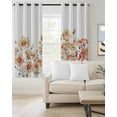 thumbnail image 3 of Blackout Curtains for Bedroom, Orange Spring Floral Room Darkening Window Drapes for Living Room, Summer Botanical Watercolor Flower Thermal Insulated Grommet Curtains, 42x84 inch, 2 Panels, 3 of 9