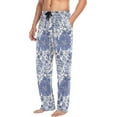 thumbnail image 5 of GZHJMY Blue Flowers Men's Pajama Pants, Soft and Comfortable Lounge Sleep Bottoms with Pockets, Men's Sleepwear with Custom Print, Small, 5 of 7