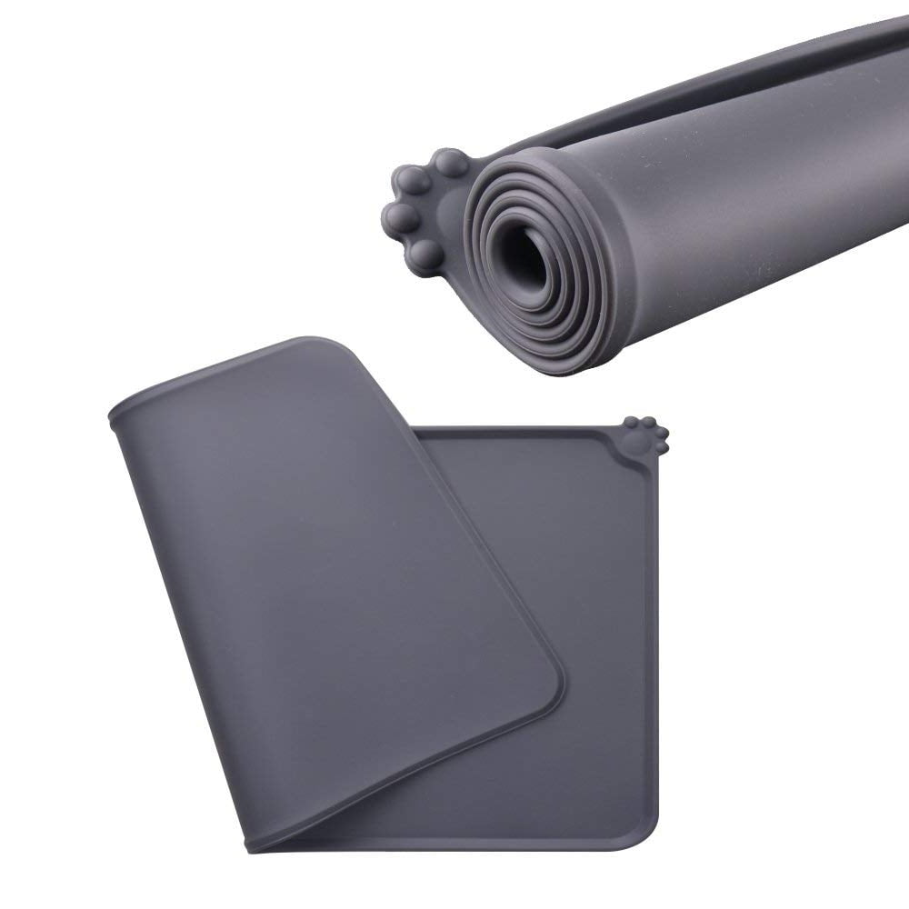 FeelGlad Silicone Waterproof Dog Cat Pet Food Mats Tray, Non Slip Pet