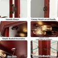 thumbnail image 5 of Curio Cabinet with Glass Doors, Glass Display Cabinet China Cabinet with Adjustable Shelves & Mirrored Back Panel, Built-in Lighted, Corner Cabinet Glass Display Case for Entryway, Living Room, Cherry, 5 of 9