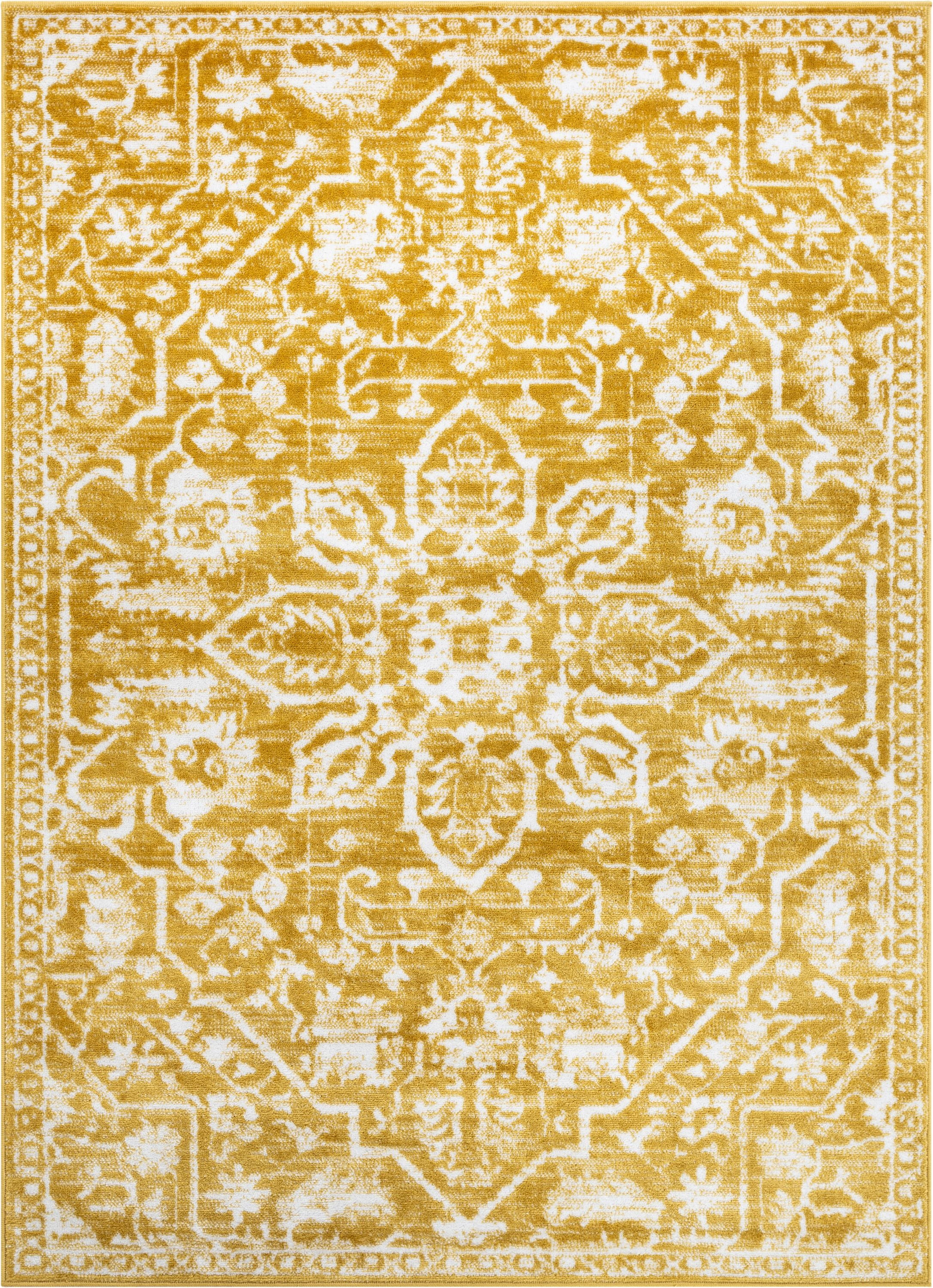 Well Woven Dazzle Disa Vintage Oriental Medallion Gold 7'10" x 9'10" Area Rug