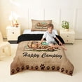 thumbnail image 4 of Erosebridal Leopard Print Camper Twin Comforter Sets,Kids Happy Camping Bedding Set For Girl Boys,Reversible black,2 Pieces, 4 of 7