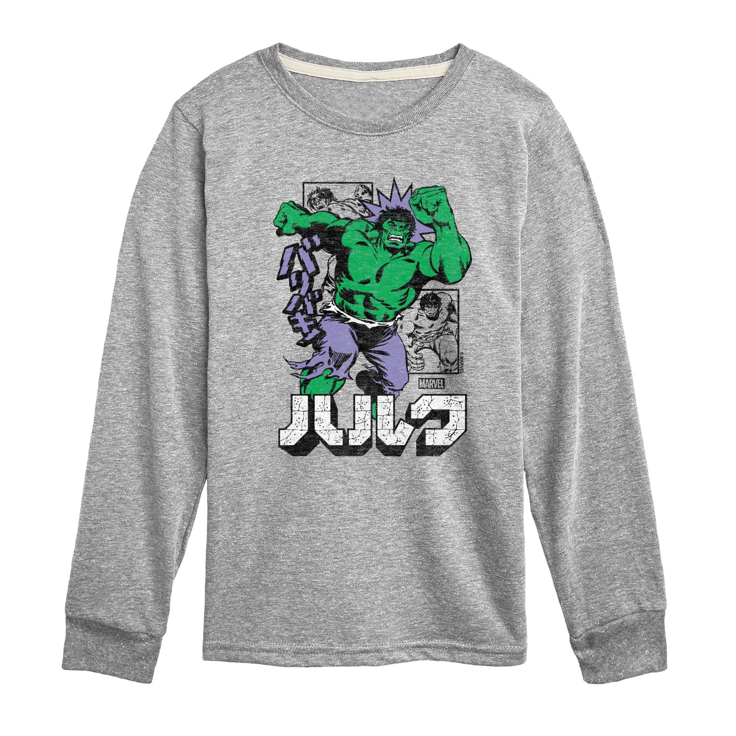 Marvel Hulk - Katakana - Toddler And Youth Long Sleeve Graphic T-Shirt