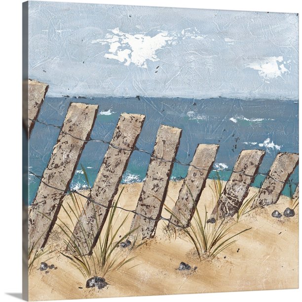 Great BIG Canvas "Beach Scene Triptych II" Canvas Wall Art 16x16