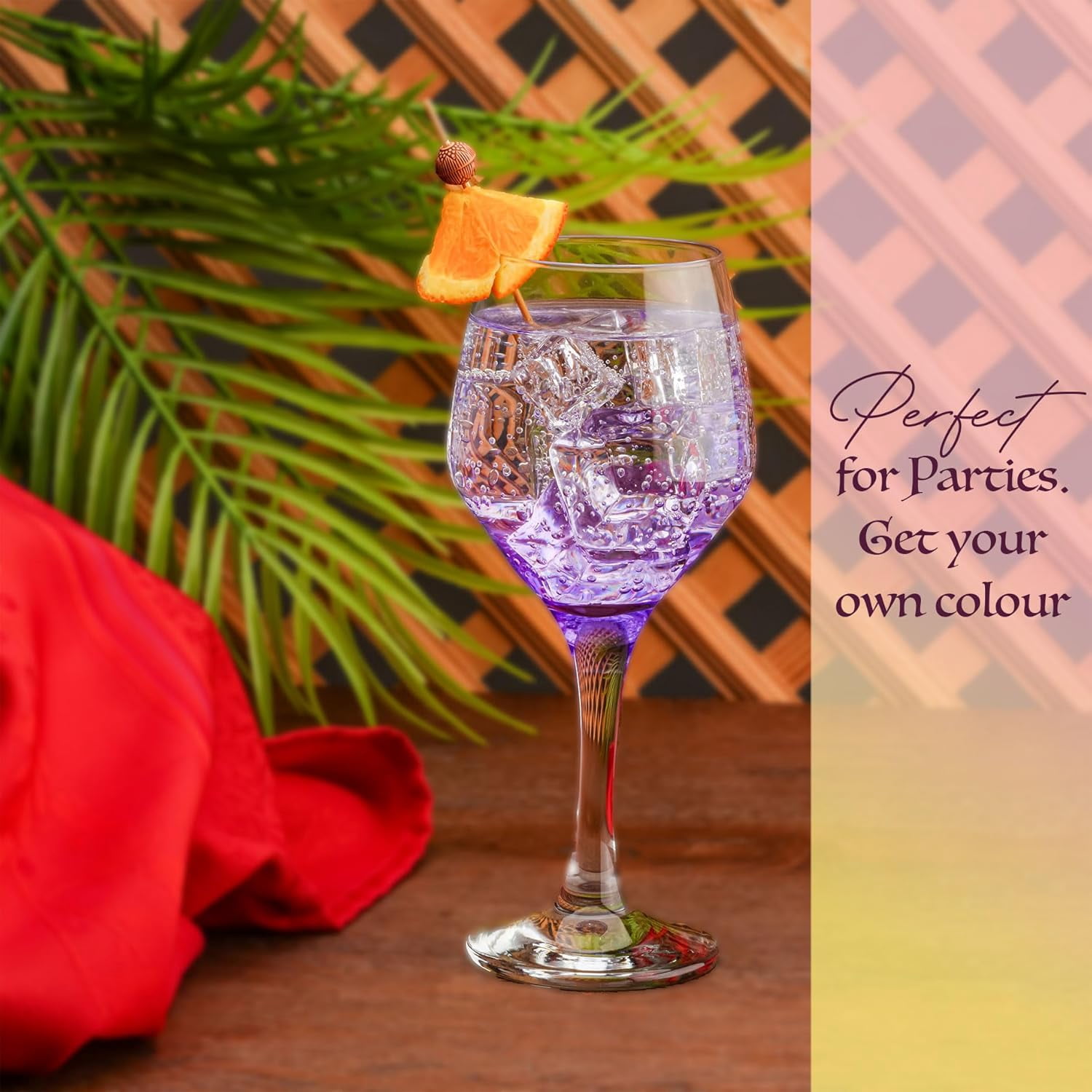 Colored Wine Glasses, Champagne, Cocktail, Martini, Coupe Glasses, Aperol Spritz Glasses, Long Stem Glassware Set of 6 (11oz/330ml)