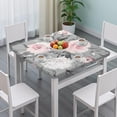 thumbnail image 3 of Pioneer Flower Floral Print Pattern Square Fitted Tablecloth with Elastic Edge,Square Table Cover,Washable Elastic Table Cover for Home Kitchen Party Decor 34"x34", 3 of 6
