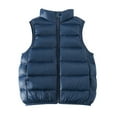 thumbnail image 2 of NAISIBABY Boys Girls Puffer Vest Jacket, Full Zipper Stand Collar with Pockets Winter Fashion Thicken Warm Outerwear Navy 6T, 2 of 7