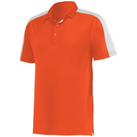 Augusta Sportswear B09634614 Mens Two-Tone Vital Polo T-Shirt, Orange & White - Medium