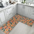 thumbnail image 3 of Fall Kitchen Rugs and Mats Non Skid Washable Set of 2, Autumn Pumpkins Gingham Kitchen Runner Rug, Thanksgiving Kitchen Floor Mat Under Sink Mat Throw Rug for Kitchen Doormat Waterproof, 3 of 6