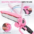thumbnail image 3 of YAHHU 6 inch Mini Chainsaw Set with Oiler System & 21V Battery, Cordless Electric Chainsaw, Pink,New, 3 of 6