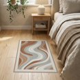 thumbnail image 3 of ODIKA 2'x3' Washable Doormat Non-Slip, Low Pile Abstract Geometric Borders Gentle Wave Motifs Livingroom Playroom for Entryway, Kitchen, Laundry Room, 3 of 7
