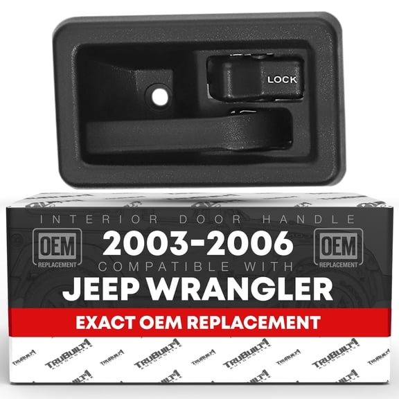 T1A Interior Front Passenger Door Door Handle - Compatible with 2003-2006 Jeep Wrangler - Textured Black, Plastic - OEM 55176476AC, 15714