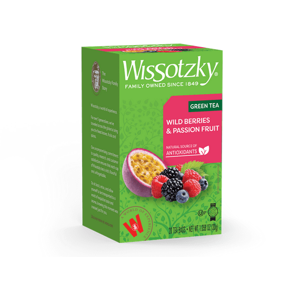 Wissotzky, Green Tea, Wild Berries & Passion Fruit Flavored 20pk