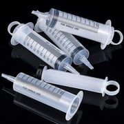 QISHI 4 Pack 100ml Syringes, Large Plastic Syringe for Scientific Labs and Liquid Dispensing Metric Multiple Uses