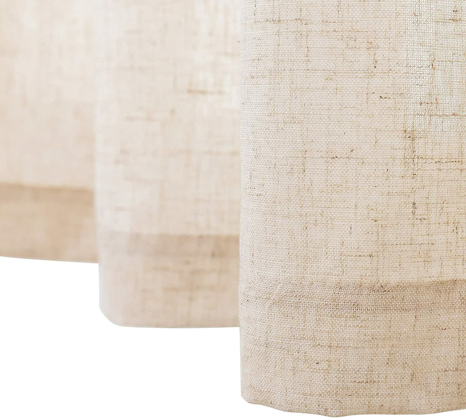 Linen Textured Short Curtains Kitchen Tiers Solid Color Cafe Drapes Rod Pocket