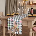 thumbnail image 2 of Table Runners 108 Inches Long Dress Scarves, Bunny Easter Farmhouse Coffee/Dining/Kitchen Table Runner for Living Room, Rabbit Black White Plaid Farmhouse 13x108 Inch, 2 of 9