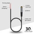 thumbnail image 3 of (2 Unidades) 1 Pie De Repuesto De Conector Hembra De 0.138 In A Cable Desnudo Trs De 3 Polos Estéreo De 1/8 Pulgadas, Conector Jack De 0.138 In, Cable De Audio Para Reparación De Cables De Auriculares, 3 of 5