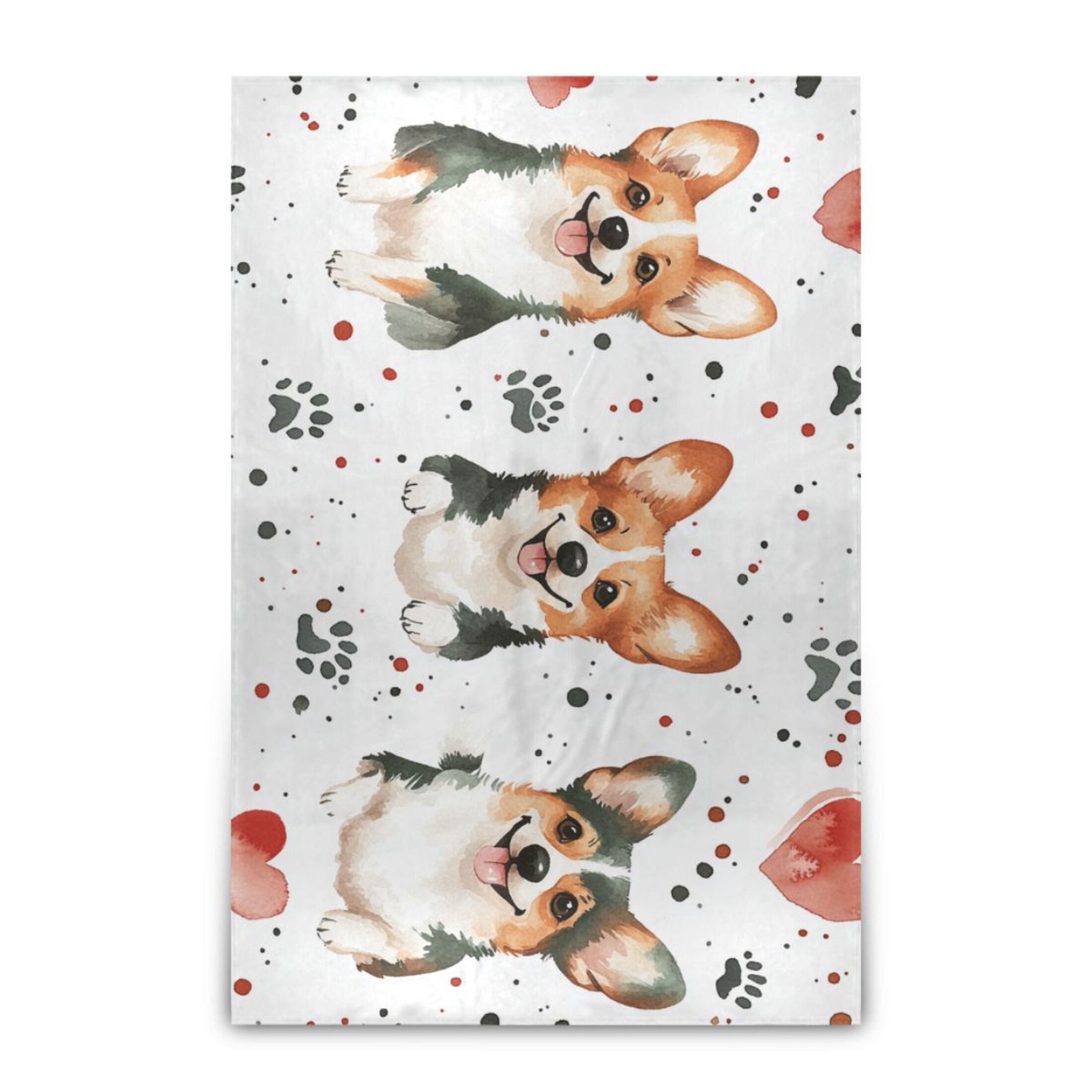 Three Cute Dog Throw Blanket 60" x 90" Soft and Warm Blankets for Couch Sofa and Bed
