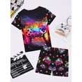 thumbnail image 3 of QEFJNO 3-12Y Kids Boys Pajamas Set 2 PCS Short Sleeve Top and Shorts Pants for Toddler Boys Gamer Pjs Summer, 3 of 13