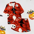 thumbnail image 2 of Womens Pajama Sets Comfortable Home Leisure Stylish Halloween Printed Shorts Outfits Easy Care Relaxed Fit Sleepwear Loungewear Nightwear Nightclothes Homewear, 2 of 7