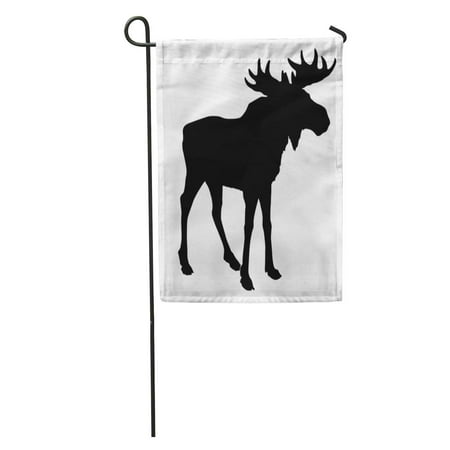 LADDKE Canada Silhouette Moose on Hunting Alaska Bull Outline Horn Symbol Garden Flag Decorative Flag House Banner 28x40