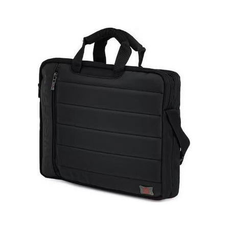Wenger Polyester & Leather Anthem 17 inch Slimcase Laptop Bag, Black/Gray