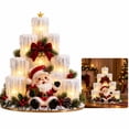 thumbnail image 5 of Illuminated Tier Icicle Flameless Candle Christmas Table Center Decor Santa Figure Pinecone Berry for Indoor Display, 5 of 5