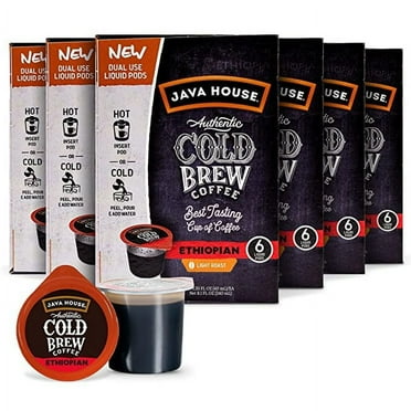Java House Cold Brew Coffee Ethiopian Single Serve Liquid Pods, (Pack of 36)