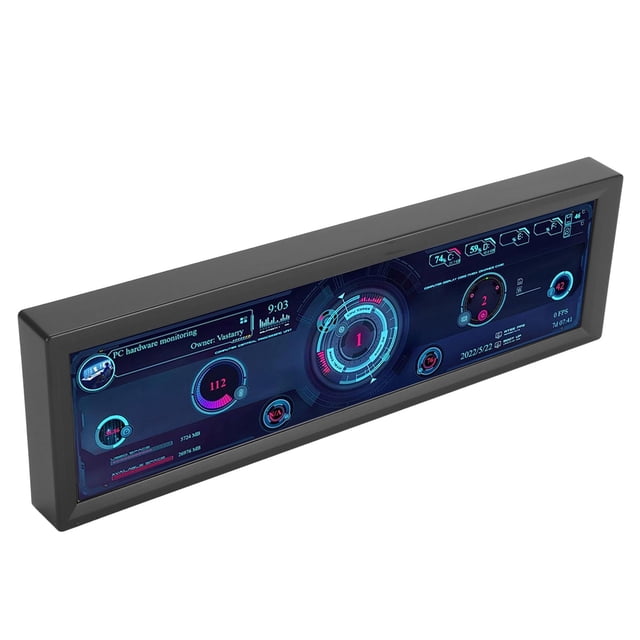 Moniteur à Barre Étirée de 8,8 Pouces, Moniteur de Température d'Ordinateur LCD 1920x480 pour RPi pour Linux, Rotation Automatique à 360 Degrés, AIDA64 CPU GPU Données USB PC Écran Secondaire