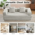 thumbnail image 6 of Kosynda 77"W Convertible Sleeper Sofa Bed with Fixed-Shape Frame, Folding Floor Sofa Couch with Corduroy Armrests for Living Room, Small Space Apartment, Office (Light Gray), 6 of 7