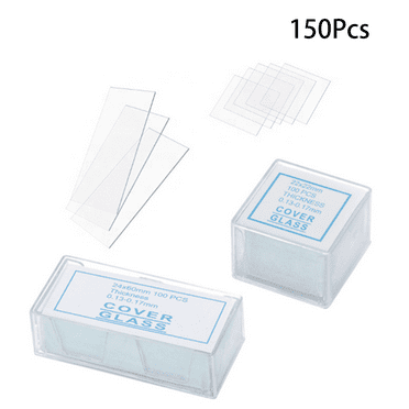 GJX 150Pcs Microscope Slides,High Transparency Square Cover Glass,Designed for Optical Microscopes Microscope Slide