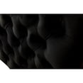 thumbnail image 3 of Joel 73 Inch Modern Sofa with 3 Pillows, Tufted Black Velvet, Silver Legs- Saltoro Sherpi, 3 of 6