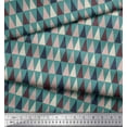 thumbnail image 3 of Soimoi Blue Georgette Viscose Fabric Triangle Geometric Fabric Prints By Yard 42 Inch Wide, 3 of 3