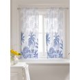 thumbnail image 3 of Palm Trees Curtains 45 Inch Length,Sheer Curtains for Bedroom Living Room Window Blue Tropical Plants Summer Forest Scenery Rod Pocket Drapes Kitchen Curtains Small Half Window 42"x45" 2 Panels, 3 of 7
