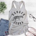 thumbnail image 2 of Danger Zebra Tank Top, Ladies Racerback Tank Top, Tiger Tank, Cute Animal Lover Tank, Silver Gray, Small, 2 of 3