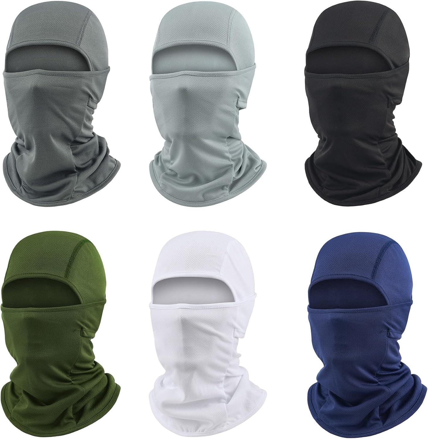 6 Packs Ski Mask Sun UV Protection Hood Breathable, Balaclava Face Mask for Men Women - Motorcycle Fish