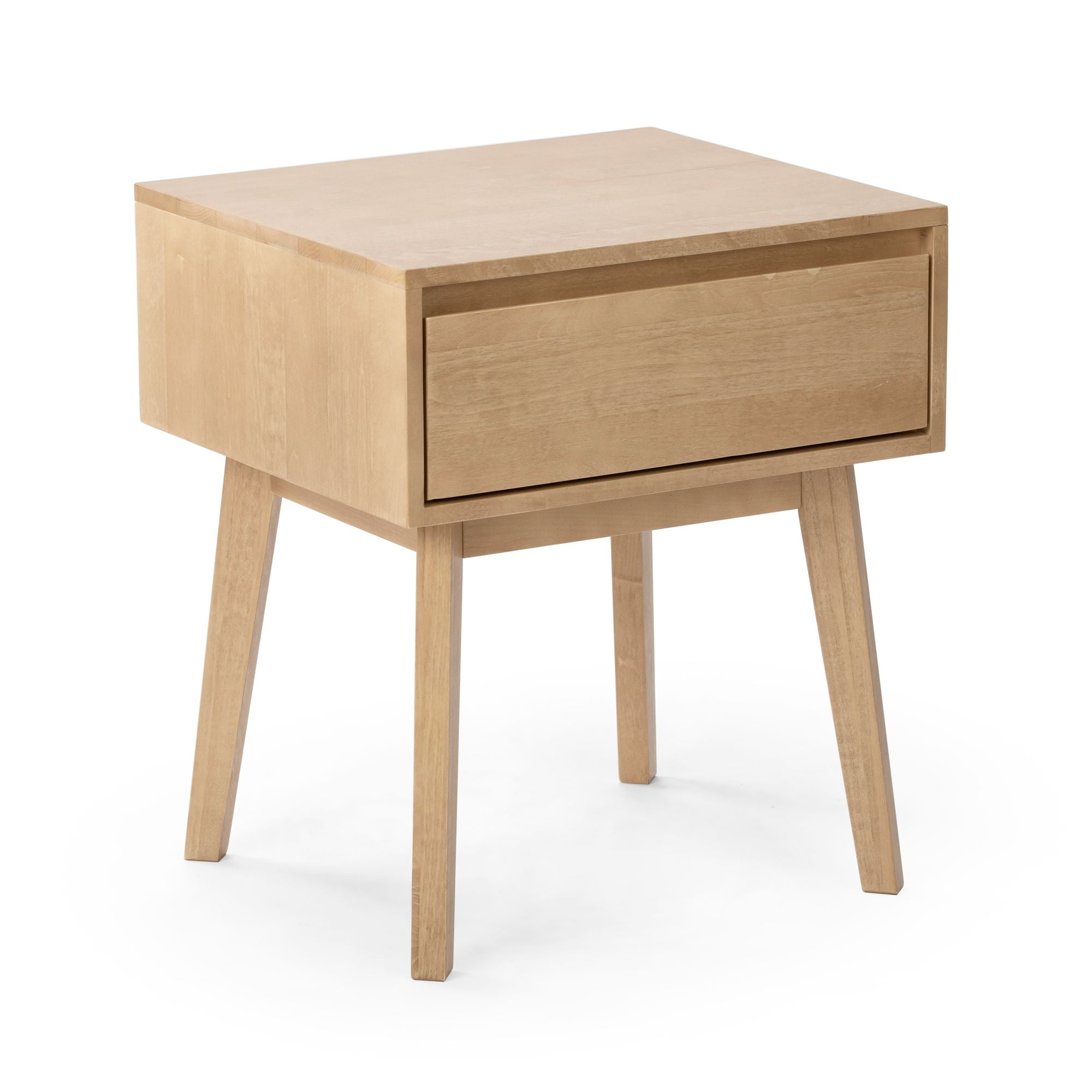 Plank+Beam Solid Wood Nightstand with Storage Drawer, Modern Small End Table, Blonde