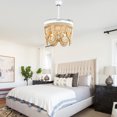thumbnail image 3 of Bella Depot 42" White Bohemian Retractable Ceiling Fan with Light and Remote Control, 6-speed Reversible Chandelier, 3 of 15