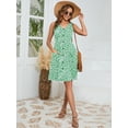 thumbnail image 4 of Chiclily Women Summer Dresses Sleeveless Casual Loose Swing Button Down Midi Dress with Pockets, Fresh Daisy L, 4 of 6