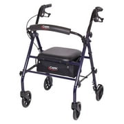 Carex Steel Rollator Walker with Padded Seat, 6" Wheels & Storage Pouch, 350 lb Weight Capacity