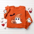 thumbnail image 7 of AnuYalue Halloween Sweatshirts for Women Ghost Pumpkin Long Sleeve Shirt Fashion Fall Pullover Tops, 7 of 7