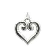 James Avery 925 Sterling Silver Retired Scroll Heart Charm / Pendant