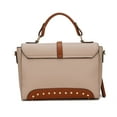 thumbnail image 3 of Angela vegan Color-Block Leather Womens Satchel Handbag by Mia K, 3 of 3