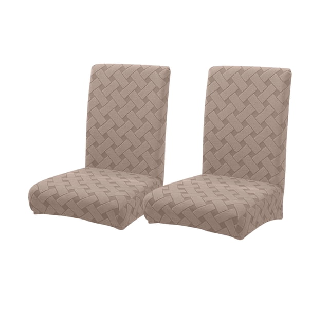 Stretch Jacquard Chair Covers Set of 2, Elastic Dining Chair Slipcovers with Dirt-Proof Protection, Thick Soft Seat Covers for Home Kitchen and Dining Room Use
