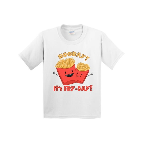 Inktastic Hooray It's Fry-day with Cute Fries Youth T-Shirt