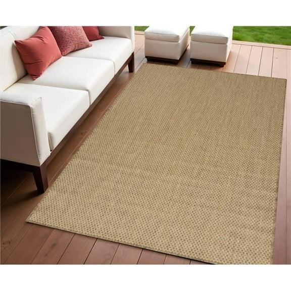 HomeRoots 569804 4 x 6 ft. Tan & Brown Geometric Indoor & Outdoor Rectangle Area Rug